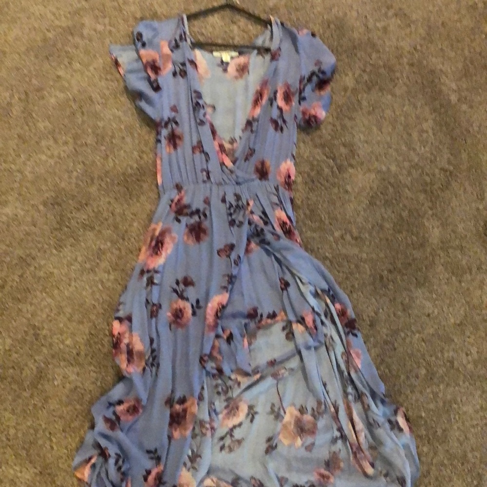 Blue High Low Romper